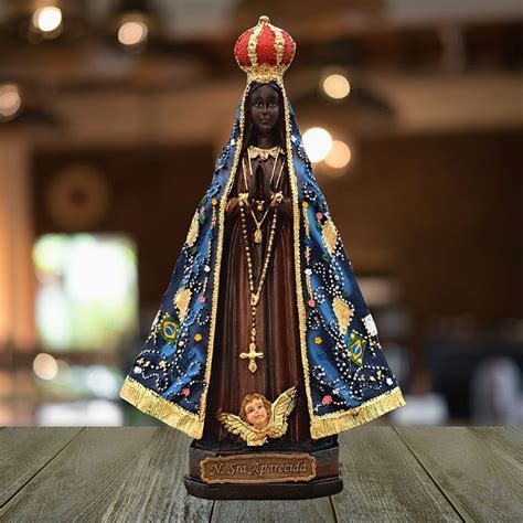 Imagem Nossa Senhora Aparecida resina 23cm Arte Relicário