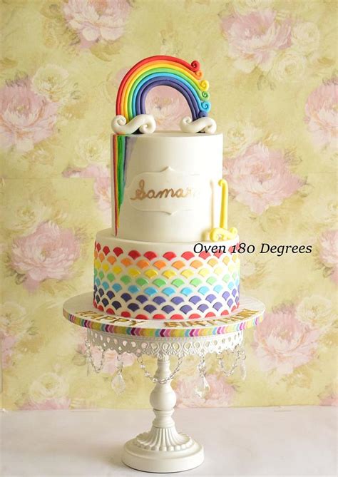 Rainbow Cake Decorated Cake By Oven 180 Degrees Cakesdecor