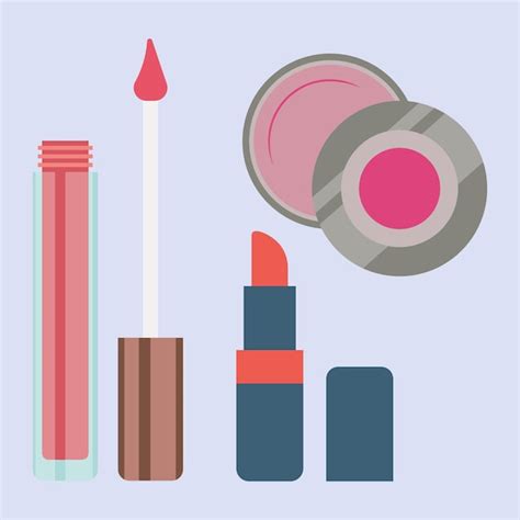 Conjunto De Objetos Para Maquillaje Productos De L Piz Labial