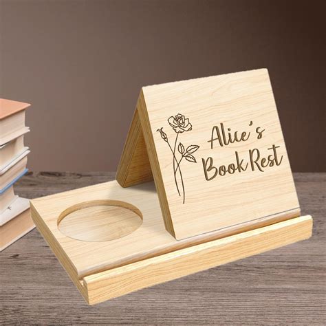 Amazon Personalized Birthflower Solid Oak Wooden Triangle Book