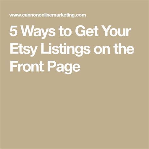 5 Ways To Get Your Etsy Listings On The Front Page You Got This How