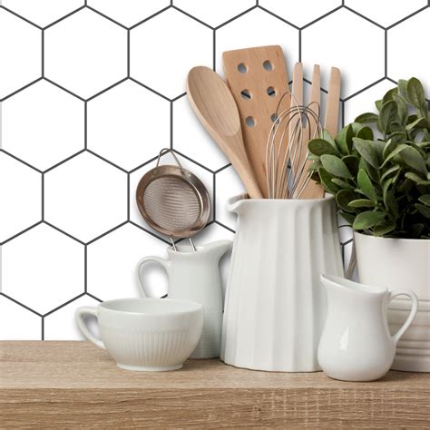 Hexa in Pure White Wallpaper