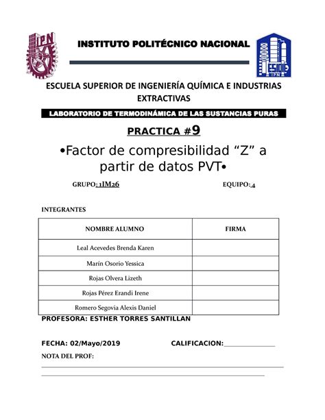 Practica 9 Termo Factor De Compresibilidad Z A Partir De Dato PVT