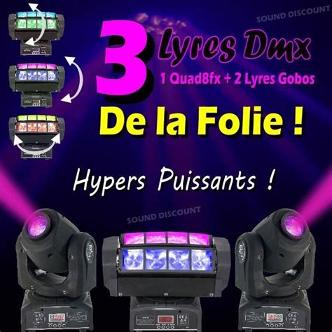 PACK JEUX DE LUMIÈRE PROFESSIONNEL 1 QUAD8FX AFX LIGHT 2 LYRES GOBO