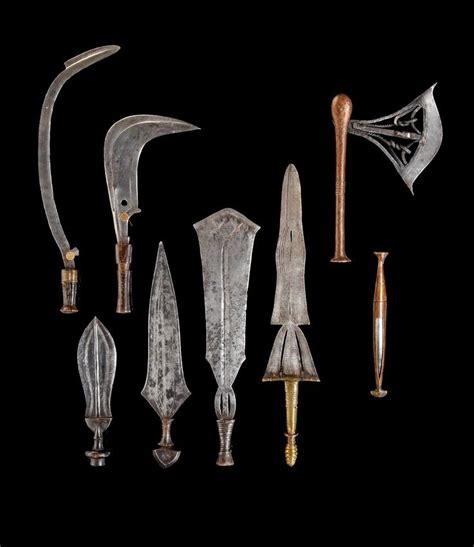 Africa Set Of Knives And Weapons From Dr Congo Metal And Wood