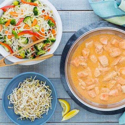 Salmon Thai Red Curry With Noodles My Food Bag