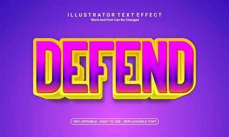 Premium Vector Modern Text Effect Design Defend