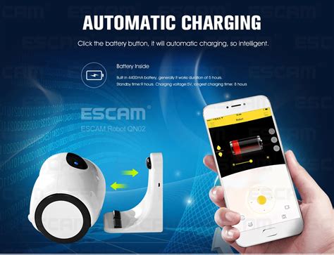 Escam Qn02 Remote Control Robot Smart Video Camera Support 2 Way Talk