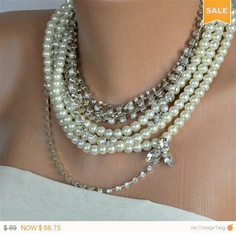 Wedding Bridal Pearl Necklace Etsy Pearl Bridal Jewelry Bridal