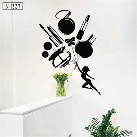 Stizzy Wall Decal Woman Make Up Cosmetics Pattern Vinyl Wall Sticker