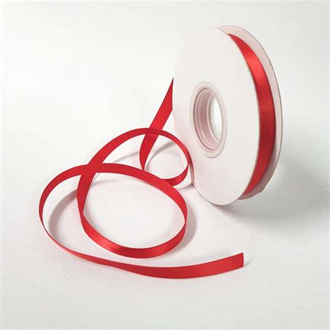 Satin Ribbon Single Sided Mm Red Desflora