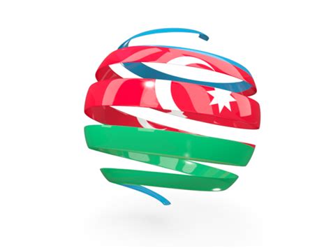 Round 3d Icon Illustration Of Flag Of Azerbaijan