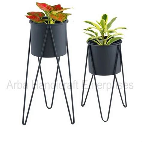 Black Metal Planter Pot Set For Decorative And Ecofynd At Rs 1300set