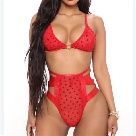 Intimates Sleepwear Fashion Nova Red Strappy Lingerie Piece Set Poshmark