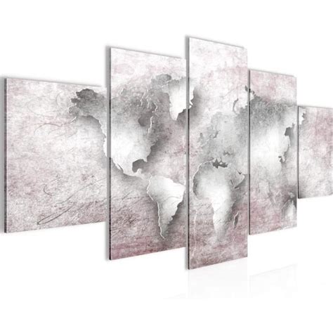 Tableau Mural Carte Du Monde Parties Impression Sur Toile Intissee