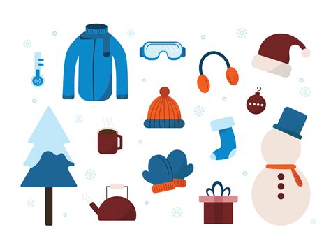 Winter Elements Set Collection Illustration Vector Art At