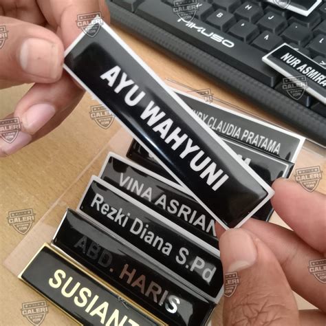 Jual Nametag Papan Nama Nama Dada Resin Name Tag Resin Akrilik Peniti