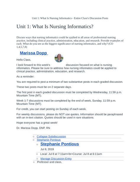 Chamberlain College Of Nursing NR 360Unit 1 What Is Nursing