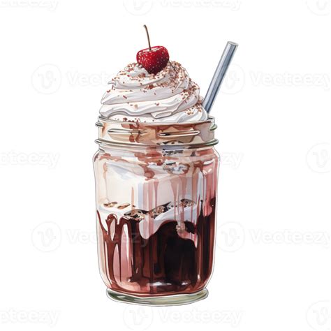 Ai Generated Chocolate Milkshake With Whipped Cream Ai Generated Image