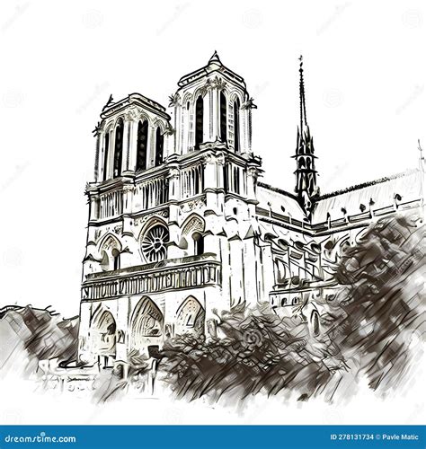 Notre Dame Da Catedral De Paris Ilustração Stock Ilustração De Famoso Cultura 278131734