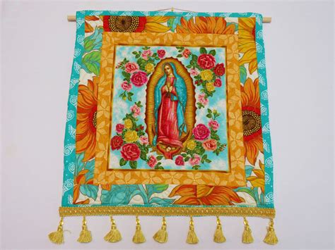 Large Our Lady Of Guadalupe Wall Hanging Virgen De Guadalupe Etsy