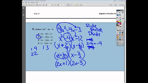 Question Practice Test Tennessee Eoc Algebra New Eoc