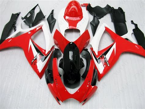 Carenado Abs GSX R 750 2006 2007 K6 Rojo Negro 4 Kits De Cuerpo