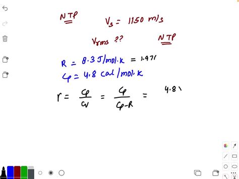 If At Ntp Velocity Of Sound In A Gas Is M S Then The Rms