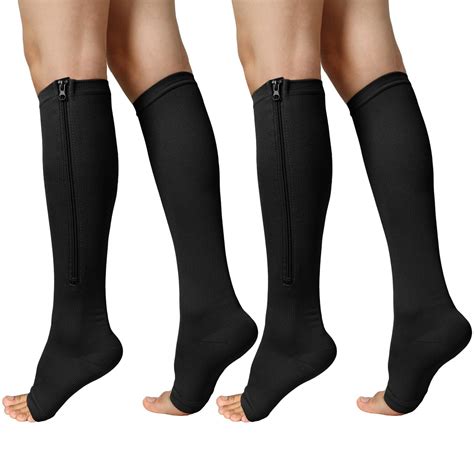 Pairs Zipper Copper Compression Socks For Women Men Circulation