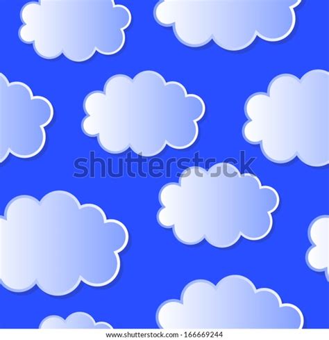 Sky Clouds Seamless Pattern Stock Vector Royalty Free 166669244