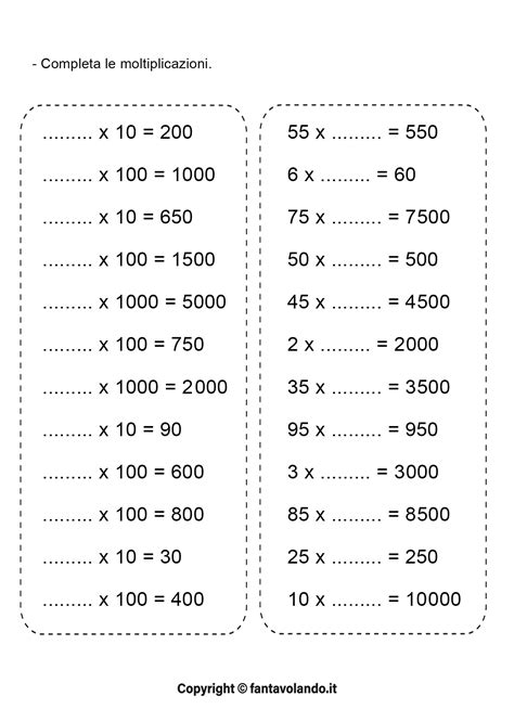Schede Didattiche Di Matematica Moltiplicare Per