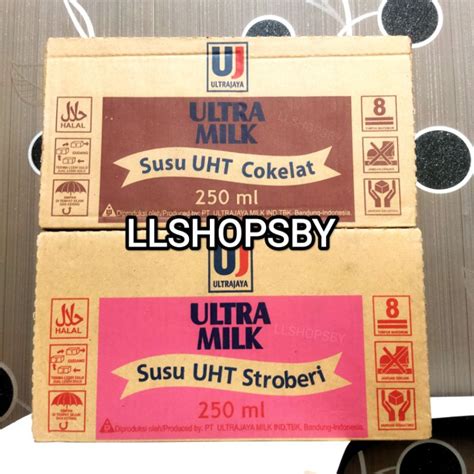 Jual Susu Ultra Milk 250ml 200ml Coklat Strawberry Taro Moca Fullcream