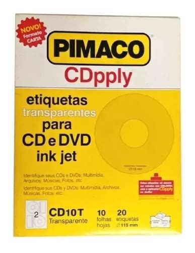 Etiqueta Para Cd E Dvd Pimaco Cd10t Parcelamento Sem Juros