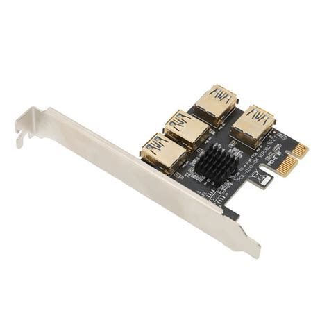 GOTOTOP Carte d extension PCIE Carte Riser PCIE 1 à 4 Noir 4 Ports USB