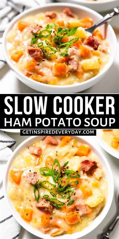 Slow Cooker Ham and Potato Soup | Get Inspired Everyday!