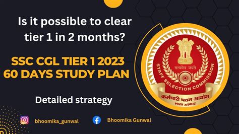 SSC CGL 2023 Study Plan 2 Months Study Plan SSC CGL Tier 1 2023