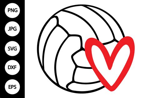 Volleyball Svg Volleyball With Heart Svg Graphic By Mydigitalart13