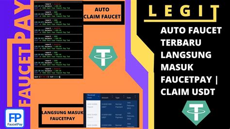 Auto Faucet Terbaru Langsung Masuk Faucetpay Claim Usdt Auto Claim