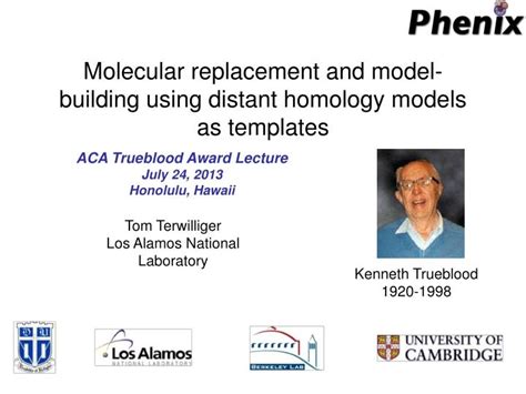 PPT - Molecular replacement and model-building using distant homology ...