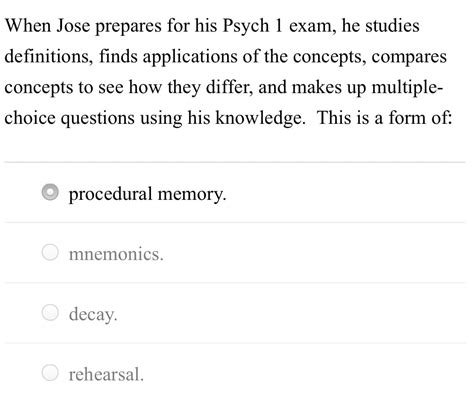 Answered When Jose Prepares For His Psych 1… Bartleby