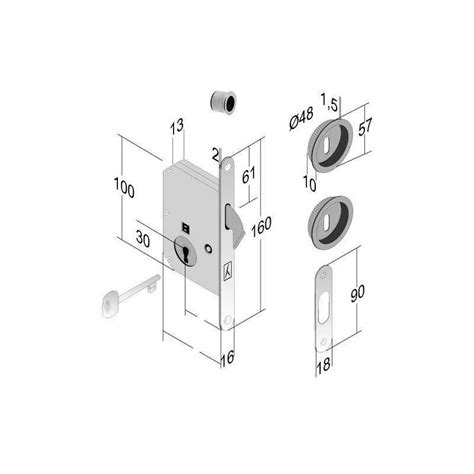 Serrure Porte Coulissante Clef Repliable