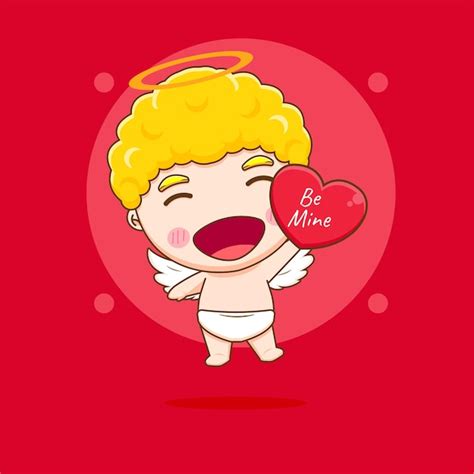 Cupido Fofo Personagem De Desenho Animado De Cora O De Amor