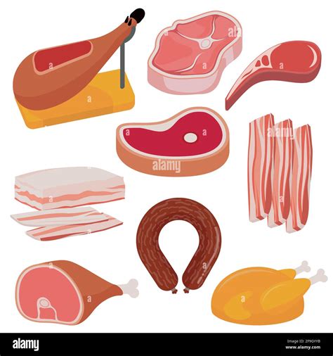 Productos Derivados Del Cerdo Im Genes Vectoriales De Stock Alamy