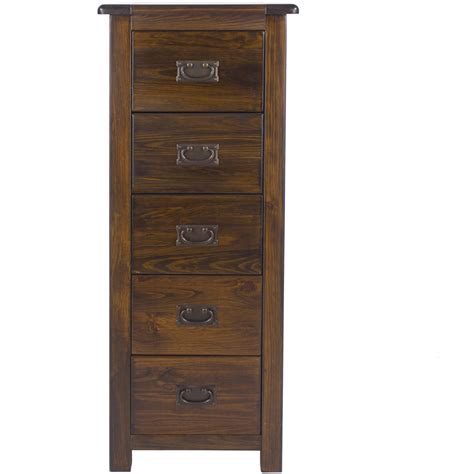 Boston 5 Drawer Dark Lacquer Narrow Chest Wilko