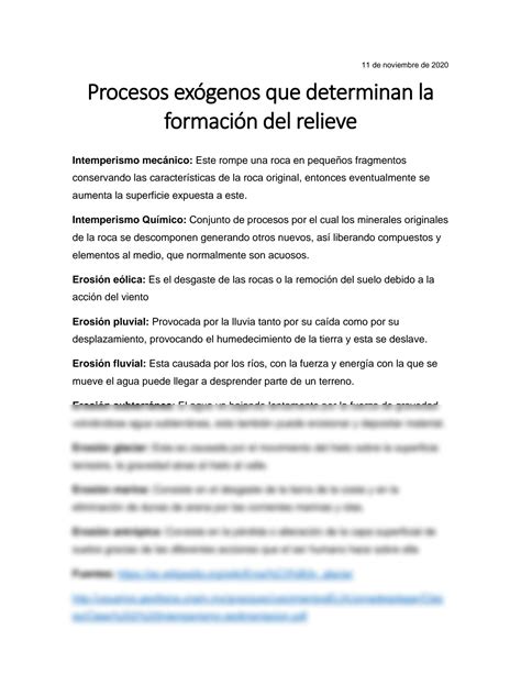 SOLUTION Procesos Ex Genos Que Determinan La Formaci N Del Relieve