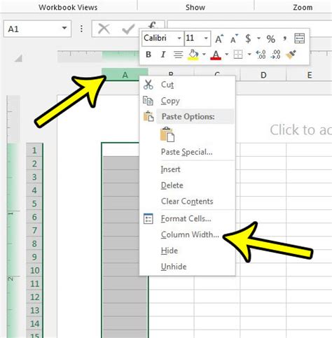 How To Set Excel Column Width In Inches In Excel 2013 Live2tech