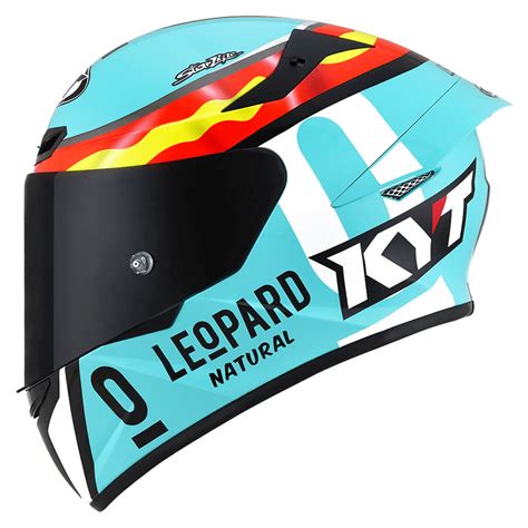 Capacete Kyt Tt Course Jaume Masia Leopard Azul Claro Motomaxx