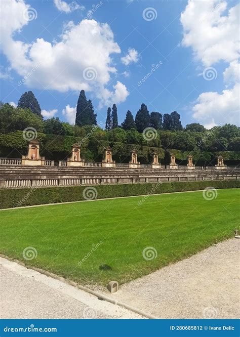 The Boboli Renaissance Garden At Pitti Palace Florence Italy Stock