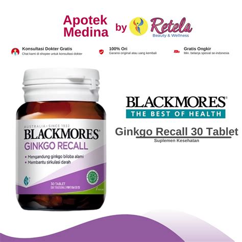 Jual Blackmores Ginkgo Action Ginkgo Recall 30 Tablet Suplemen Kesehatan Meningkatkan Daya