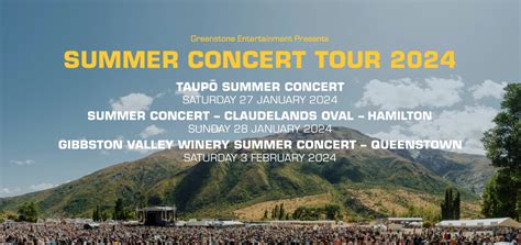 Dates and venues announced for Summer Concert Tour 2024 - Greenstone ...